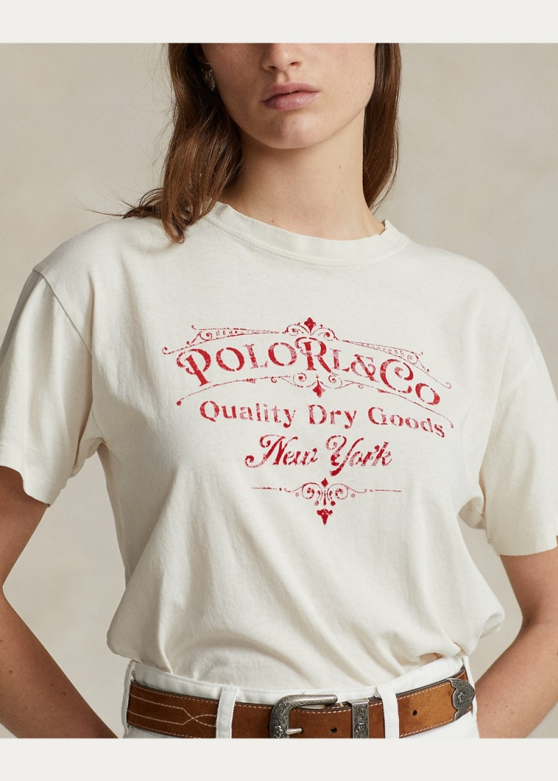 Camiseta Estampados Logo Algodon Jersey Mujer Creme | FCOA82079 - vista 5