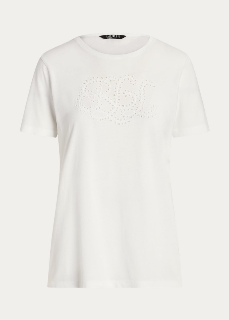 Camiseta Eyelet Logo Algodon-Blend Mujer Blancos | WEDO90786 - vista 2