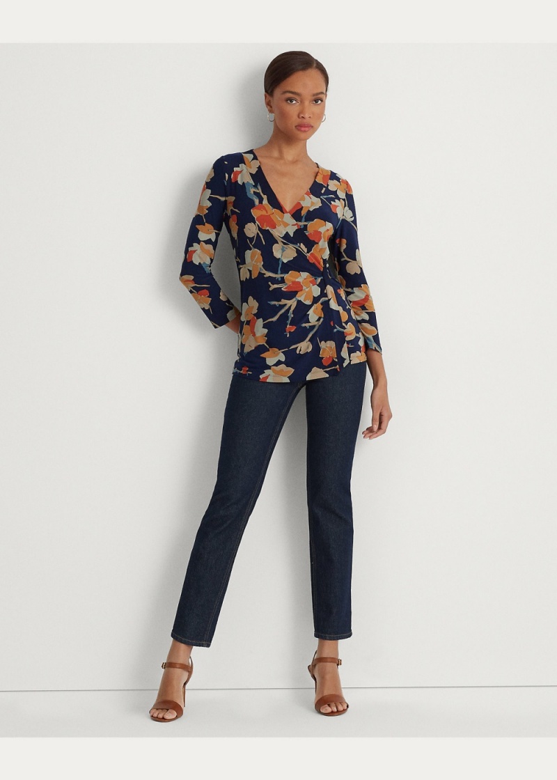 Camiseta Floral Stretch Jersey Top Mujer Multicolor | ELYC25031 - vista 3