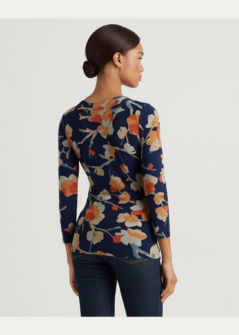 Camiseta Floral Stretch Jersey Top Mujer Multicolor | ELYC25031 - vista 4