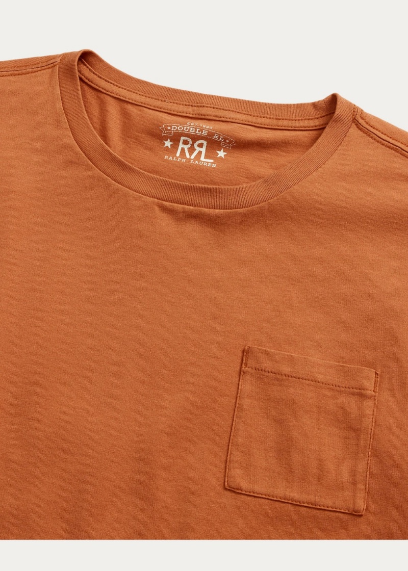 Camiseta Garment-Dyed Pocket Hombre Naranjas | RPVA56324 - vista 3