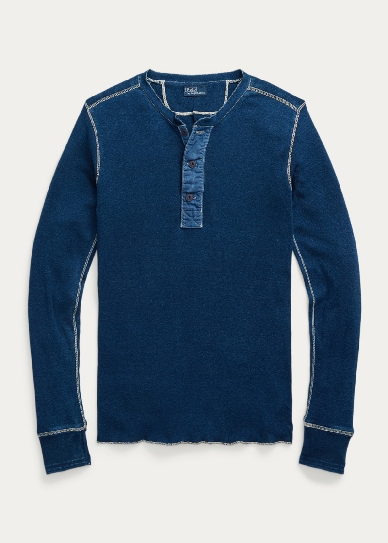 Camiseta Indigo Algodon Henley Shirt Mujer Azules | SYIN23980 - vista 2