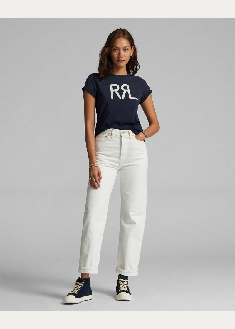 Camiseta Logo Algodon Jersey Mujer Blancos | DGUE71046 - vista 3
