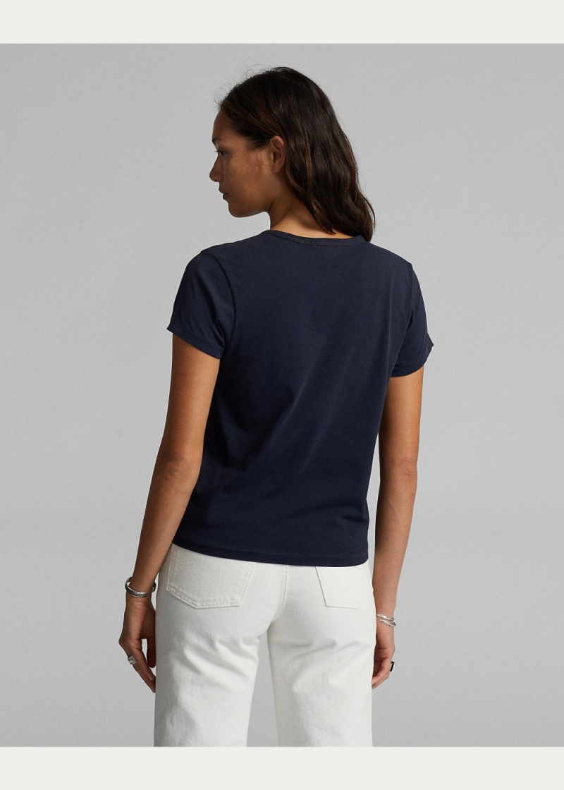 Camiseta Logo Algodon Jersey Mujer Blancos | DGUE71046 - vista 4