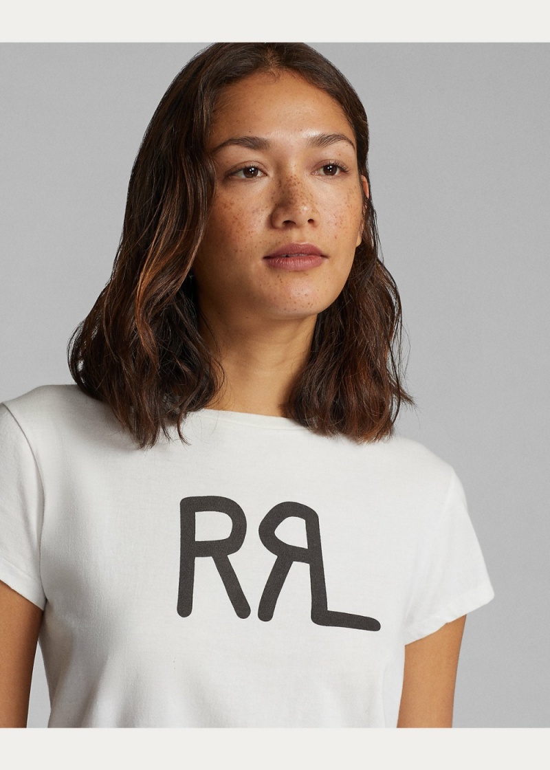 Camiseta Logo Algodon Jersey Mujer Blancos | QVBF17543 - vista 3