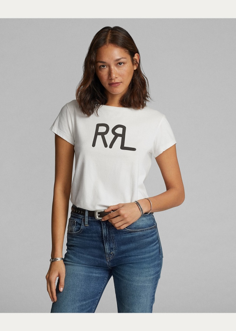 Camiseta Logo Algodon Jersey Mujer Blancos | QVBF17543 - vista 6