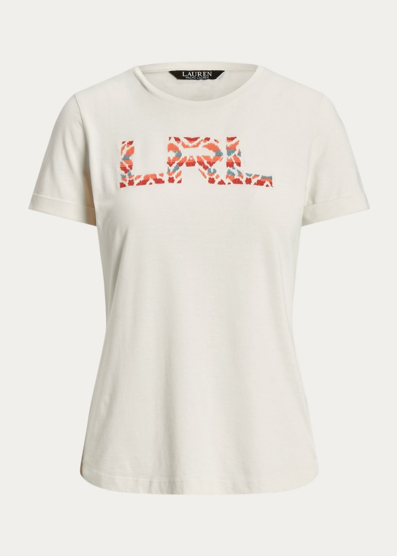 Camiseta Logo Algodon-Blend Mujer Creme | LNFM61824 - vista 2