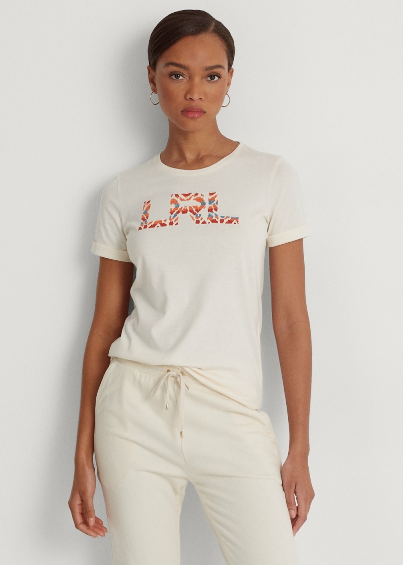 Camiseta Logo Algodon-Blend Mujer Creme | LNFM61824 - vista 1