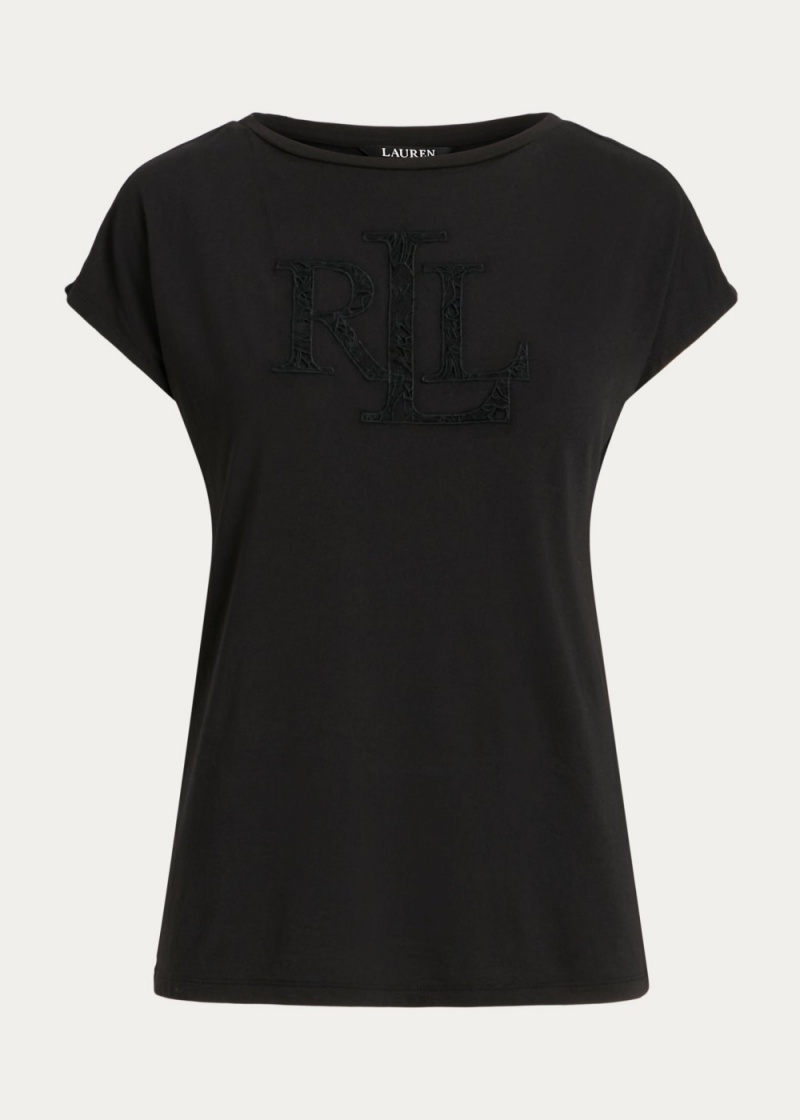 Camiseta Logo Algodon-Blend Jersey Mujer Negros | THAW02394 - vista 2