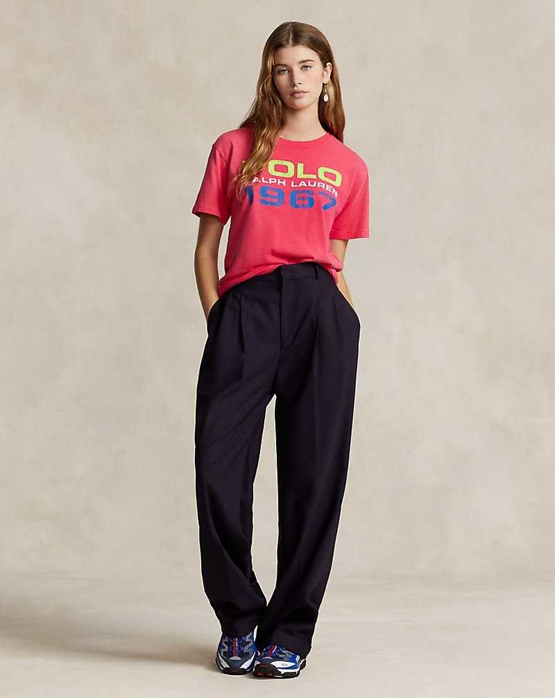 Camiseta Ralph Lauren Logo Cotton Jersey Mujer Rojos | XMIDHLO-72 - vista 3
