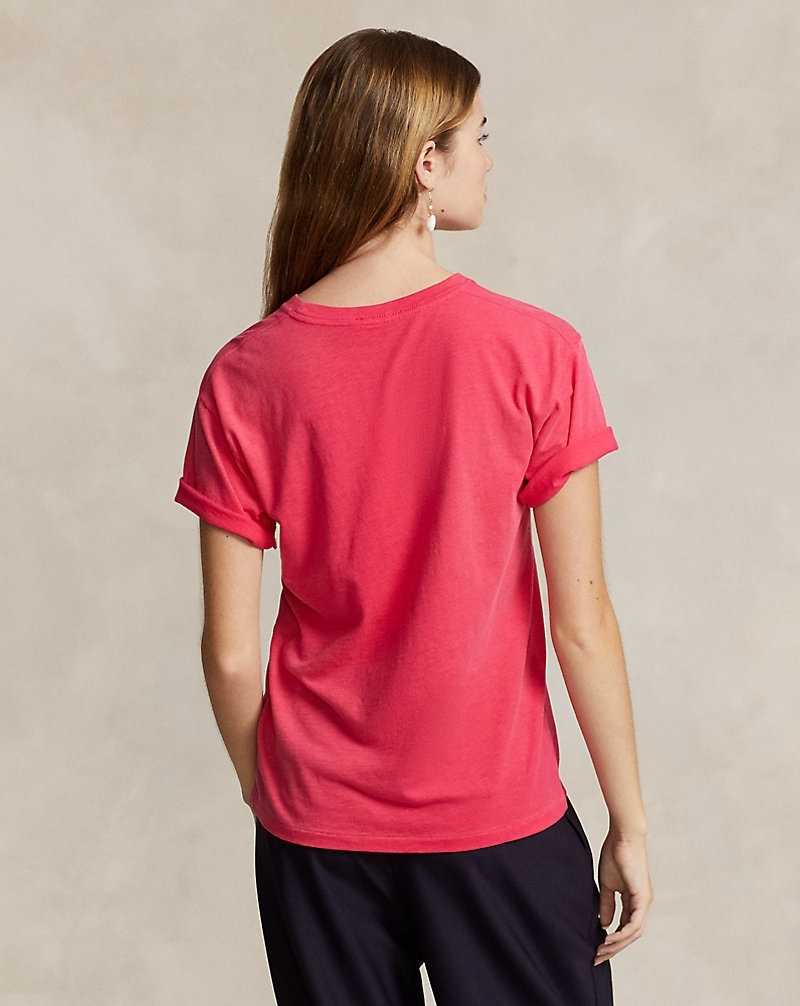 Camiseta Ralph Lauren Logo Cotton Jersey Mujer Rojos | XMIDHLO-72 - vista 4