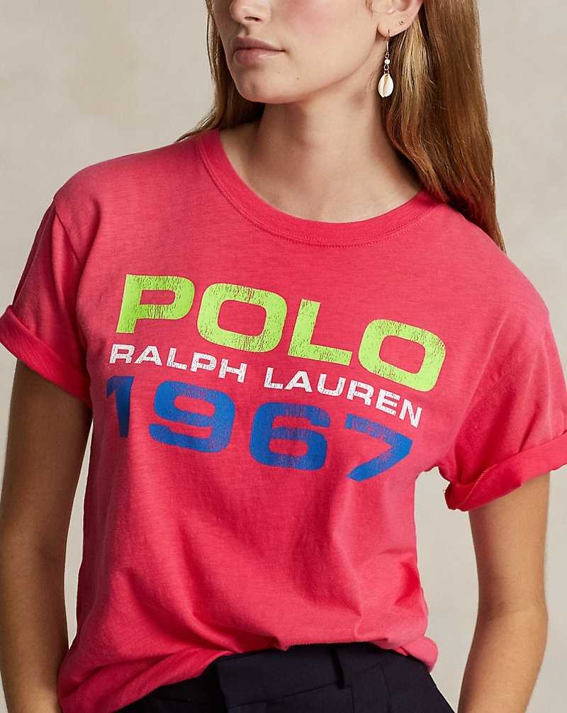 Camiseta Ralph Lauren Logo Cotton Jersey Mujer Rojos | XMIDHLO-72 - vista 5