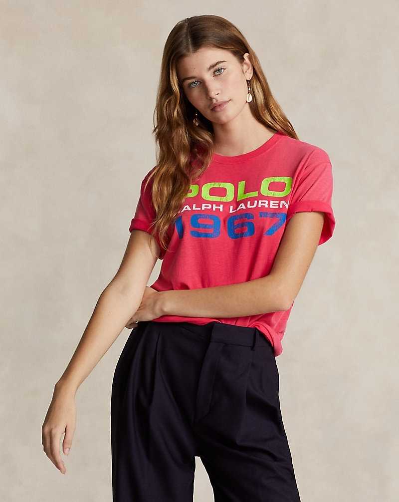 Camiseta Ralph Lauren Logo Cotton Jersey Mujer Rojos | XMIDHLO-72 - vista 1