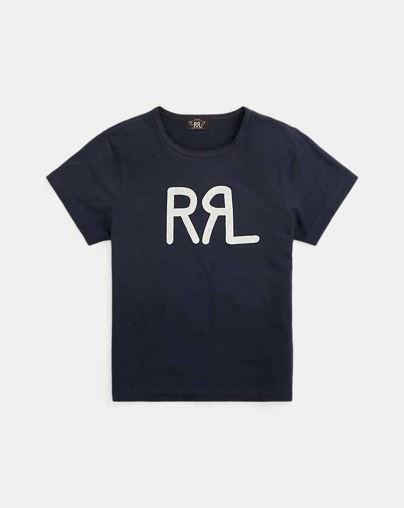 Camiseta Ralph Lauren Logo Cotton Jersey Mujer Navy/White | PLAEOIC-32 - vista 1