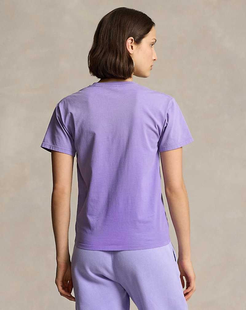 Camiseta Ralph Lauren Logo Cotton Jersey Mujer Pure Lilac | VNYHGRU-03 - vista 4