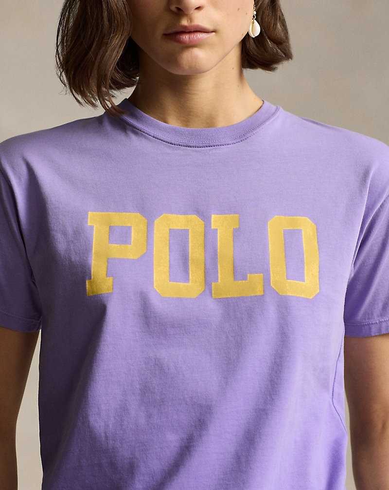 Camiseta Ralph Lauren Logo Cotton Jersey Mujer Pure Lilac | VNYHGRU-03 - vista 5