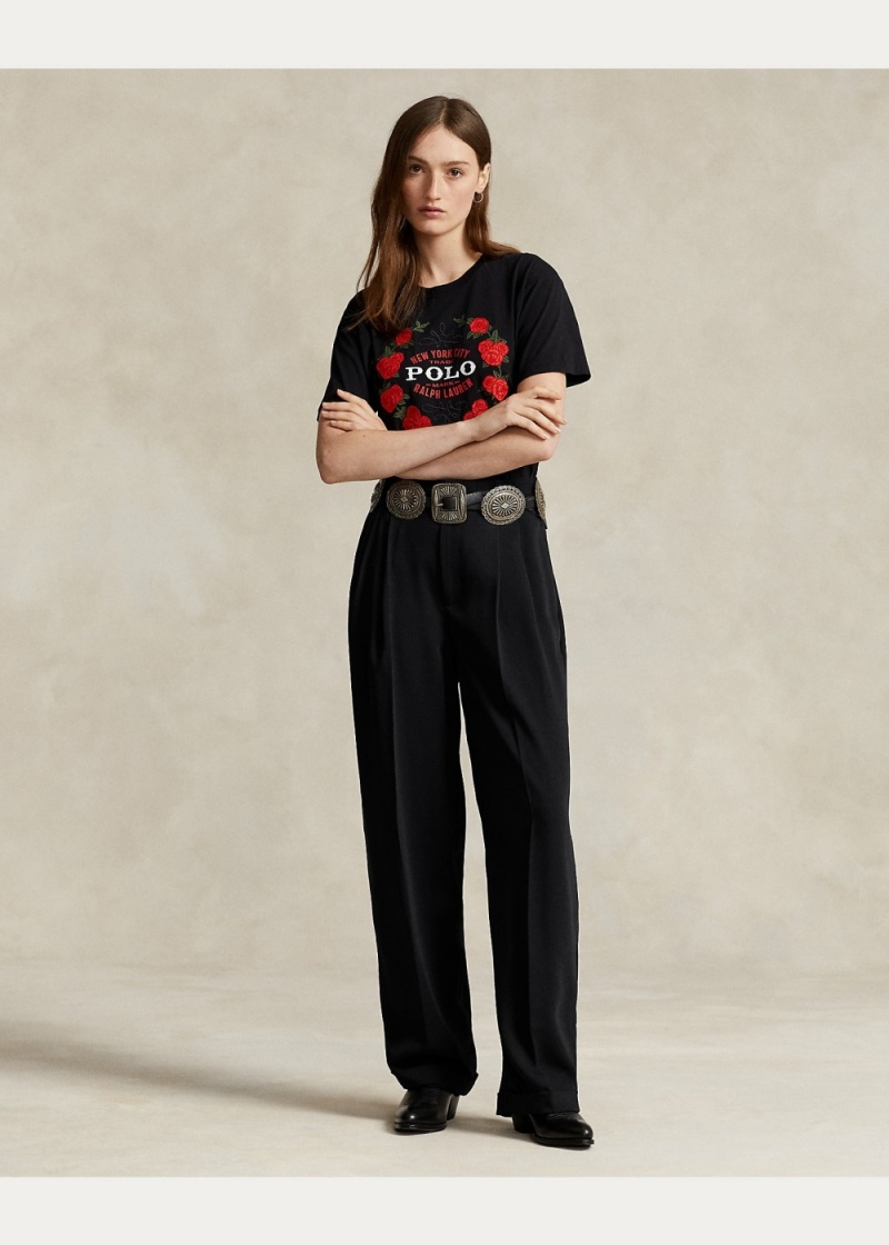 Camiseta Logo Estampados Algodon Jersey Mujer Negros | ZIRM31674 - vista 3