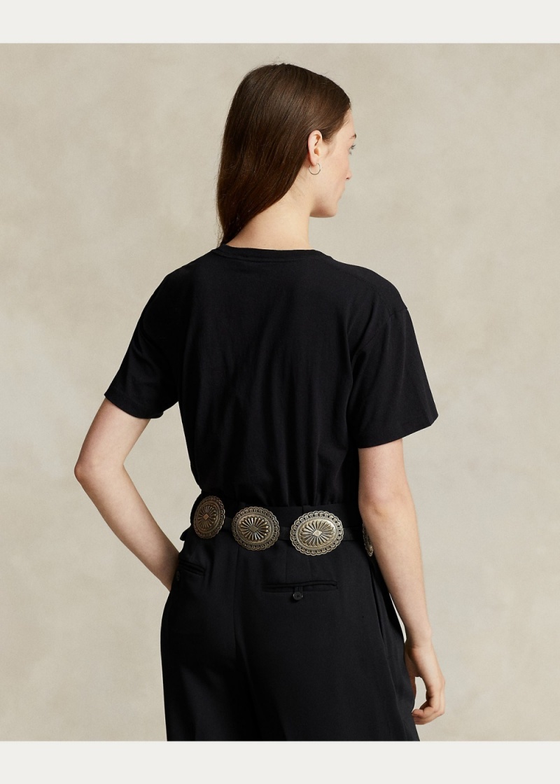 Camiseta Logo Estampados Algodon Jersey Mujer Negros | ZIRM31674 - vista 4
