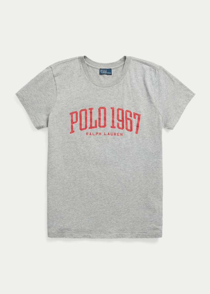 Camiseta Logo Estampados Algodon Jersey Mujer Grises | HCTV26571 - vista 2