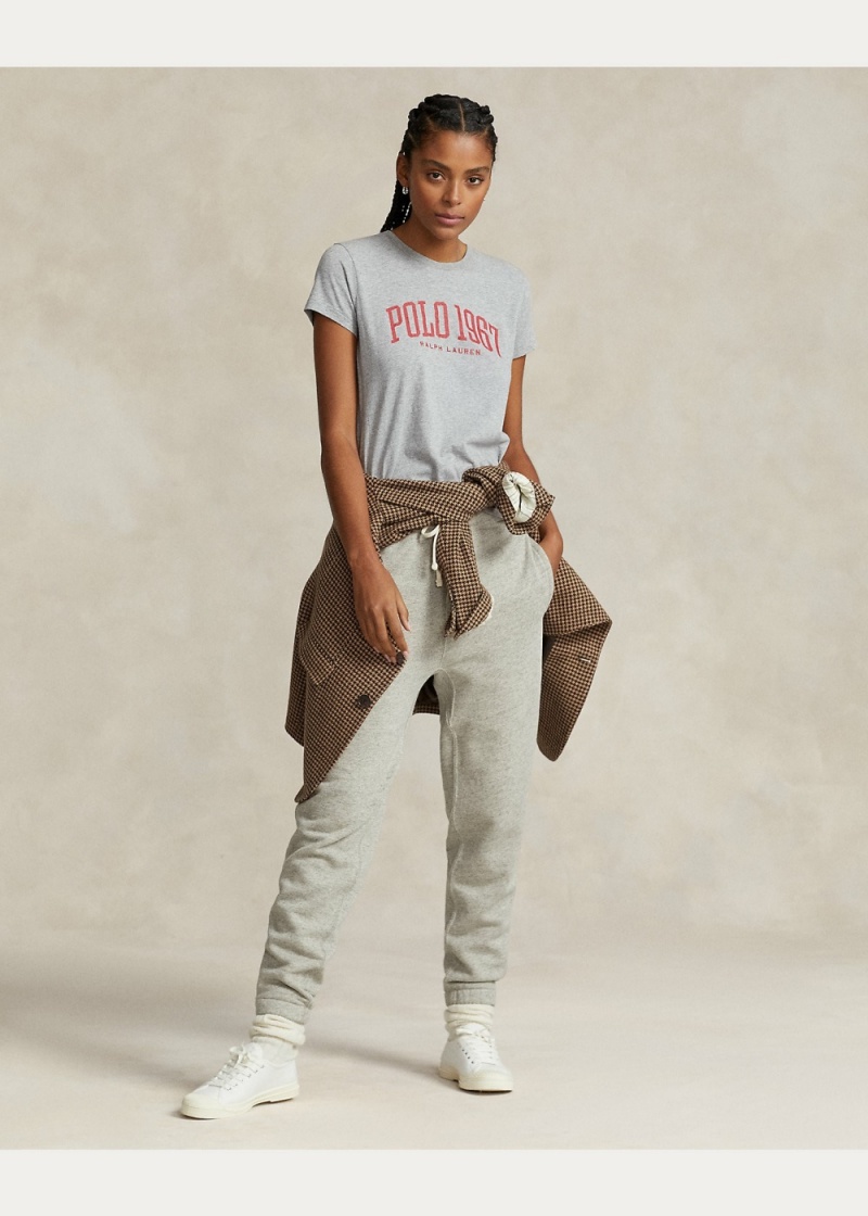 Camiseta Logo Estampados Algodon Jersey Mujer Grises | HCTV26571 - vista 3