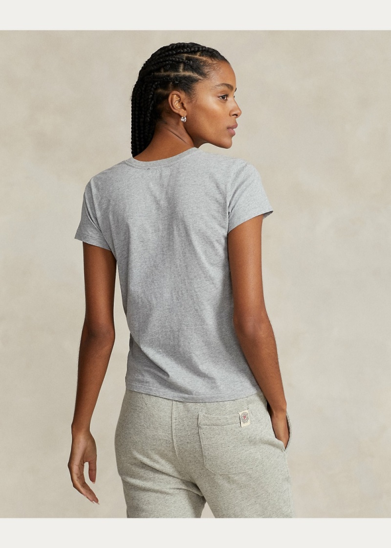 Camiseta Logo Estampados Algodon Jersey Mujer Grises | HCTV26571 - vista 4