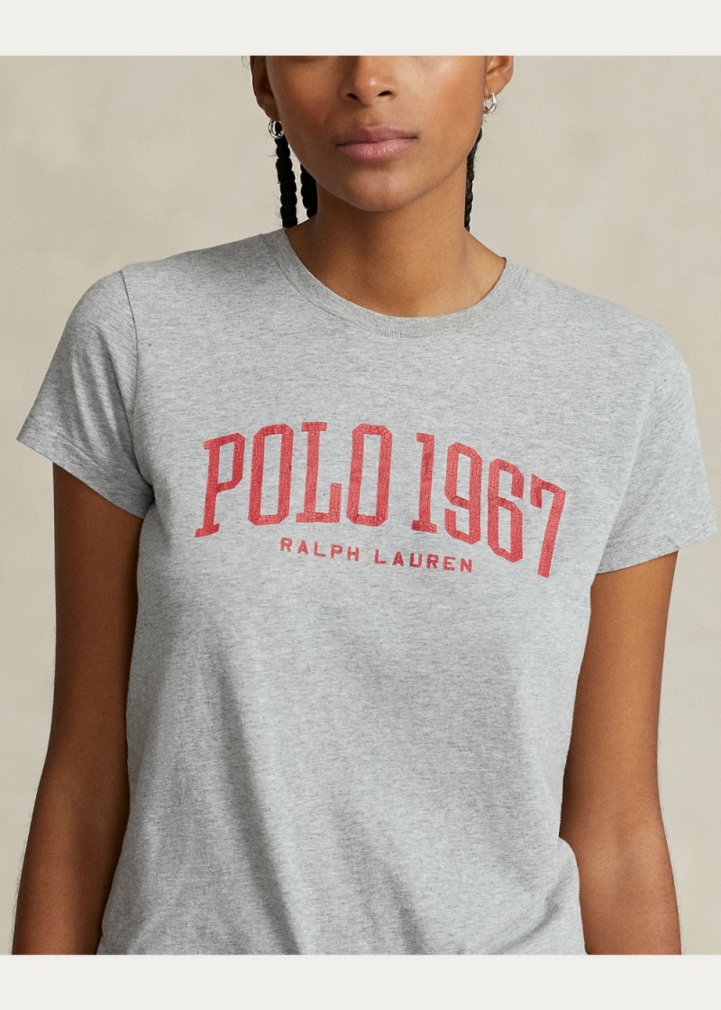 Camiseta Logo Estampados Algodon Jersey Mujer Grises | HCTV26571 - vista 5
