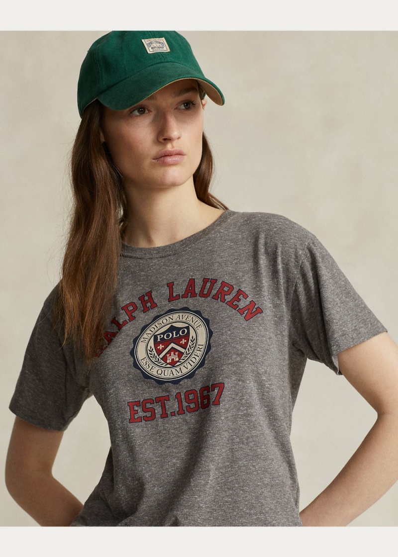 Camiseta Logo Estampados Mujer Grises | NOGE02581 - vista 2