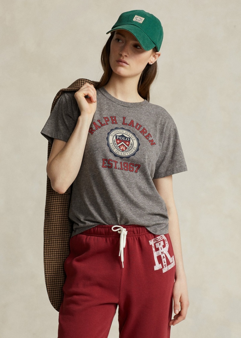 Camiseta Logo Estampados Mujer Grises | NOGE02581 - vista 1