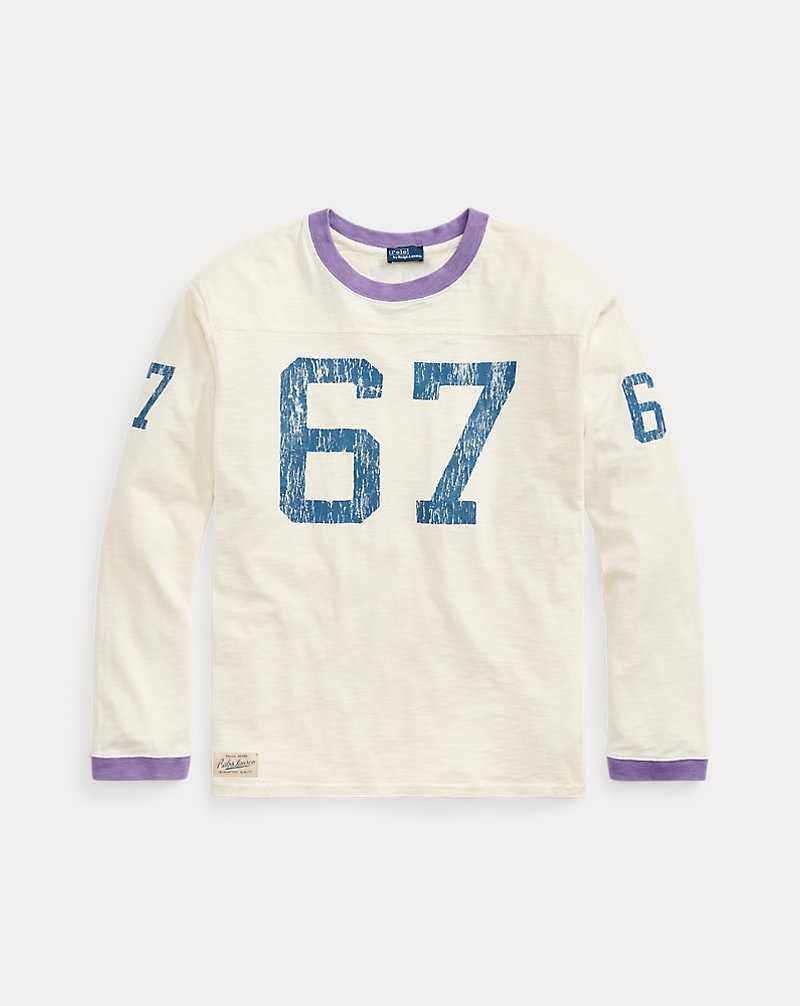 Camiseta Ralph Lauren Logo Graphic Long-Sleeve Mujer Creme | LYNFHUG-19 - vista 2
