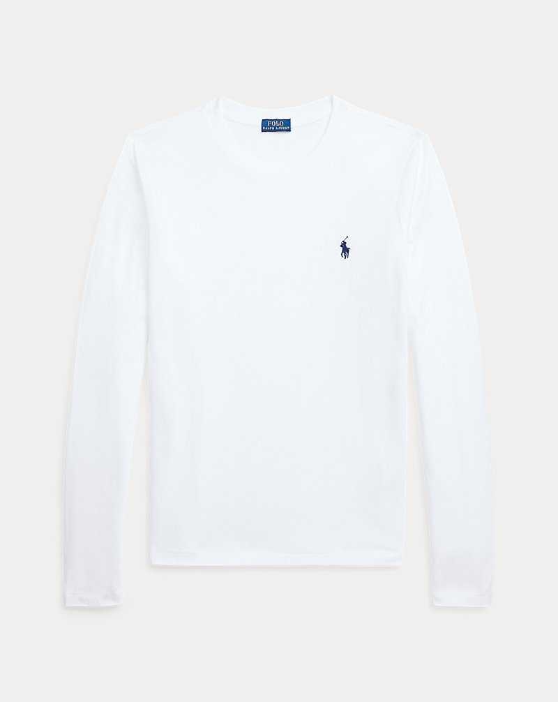 Camiseta Ralph Lauren Long-Sleeve Jersey Crewneck Mujer Blancos | MSJHYZU-78 - vista 2