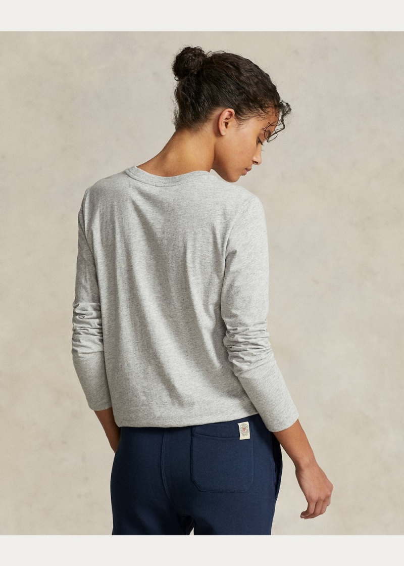 Camiseta Long-Sleeve Jersey Crewneck Mujer Grises | OXWP27034 - vista 4