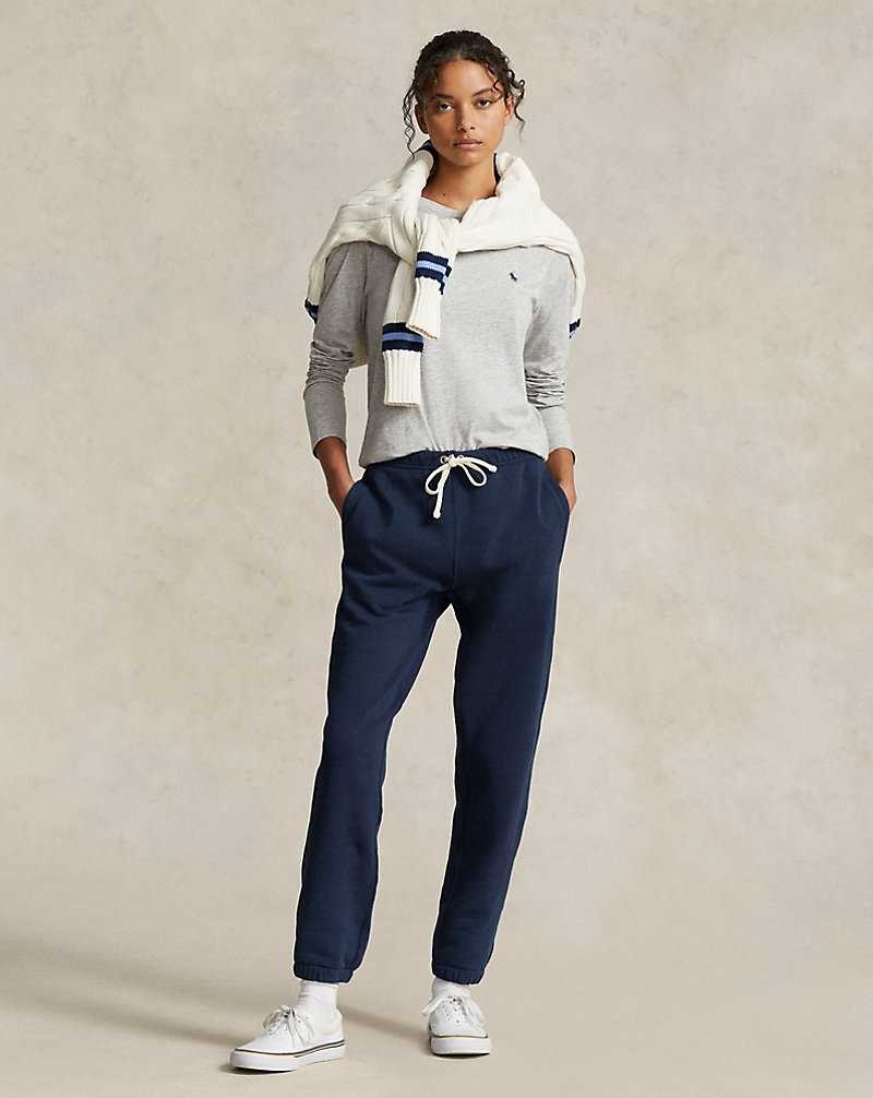 Camiseta Ralph Lauren Long-Sleeve Jersey Crewneck Mujer Cobblestone Heather | CJKMSIQ-51 - vista 3