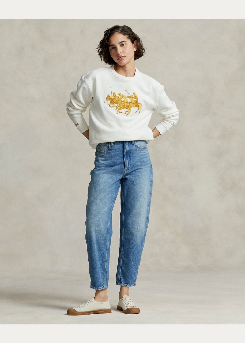 Camiseta Lunar New Year Triple-Pony Sweatshirt Mujer Azul Marino | BZWF94670 - vista 3