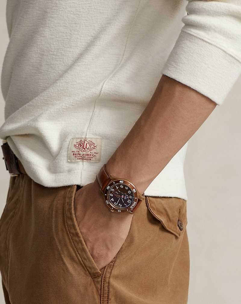 Camiseta Ralph Lauren Moleskin Henley Hombre Creme | PMKYVJO-17 - vista 5