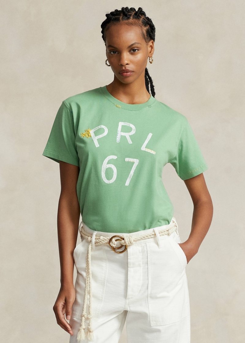 Camiseta PRL 67 Logo Jersey Crewneck Mujer Verdes | REUS50782 - vista 1