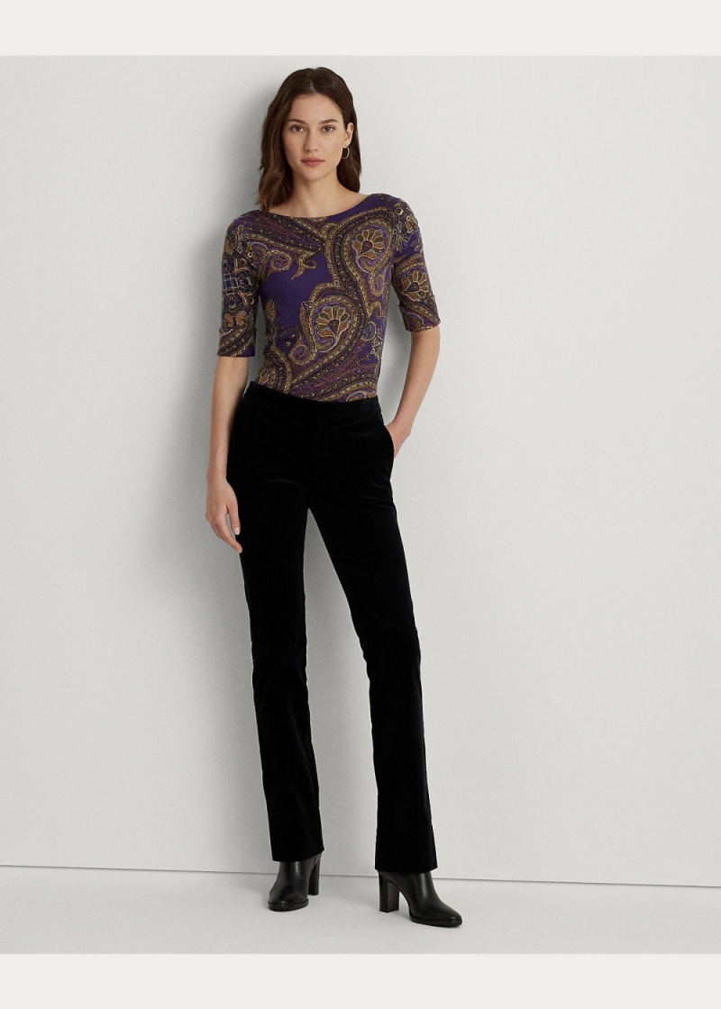 Camiseta Paisley Stretch Algodon Boatneck Mujer Multicolor | BITR97258 - vista 3