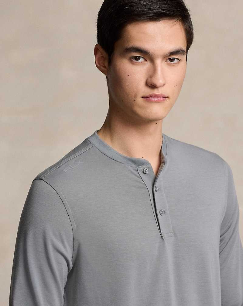 Camiseta Ralph Lauren Performance Jersey Henley Hombre Grises | LVWZESJ-24 - vista 5