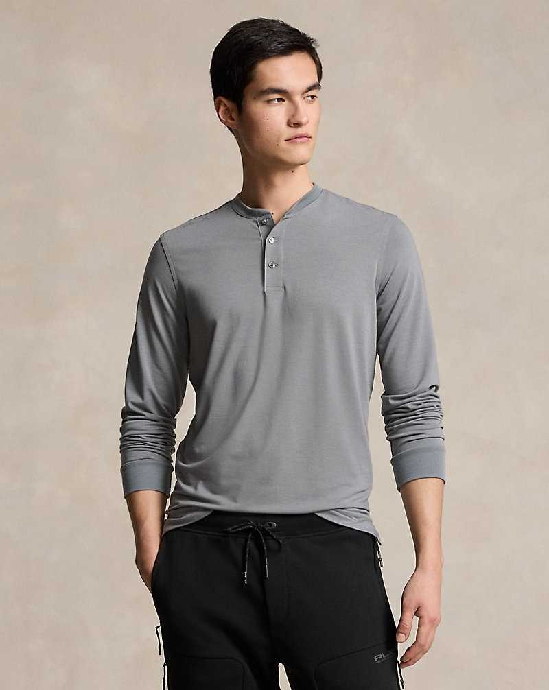 Camiseta Ralph Lauren Performance Jersey Henley Hombre Grises | LVWZESJ-24 - vista 1