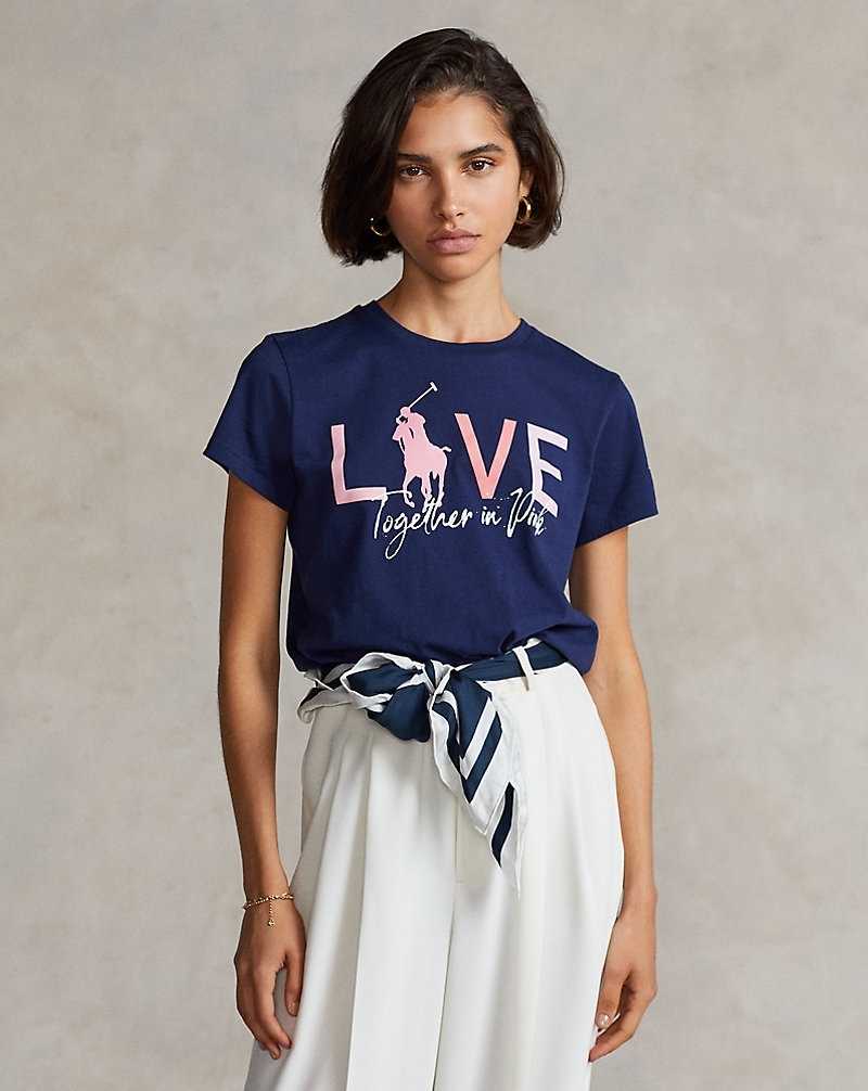 Camiseta Ralph Lauren Pink Pony Cotton Crewneck Mujer | SYLZJWU-82 - vista 1