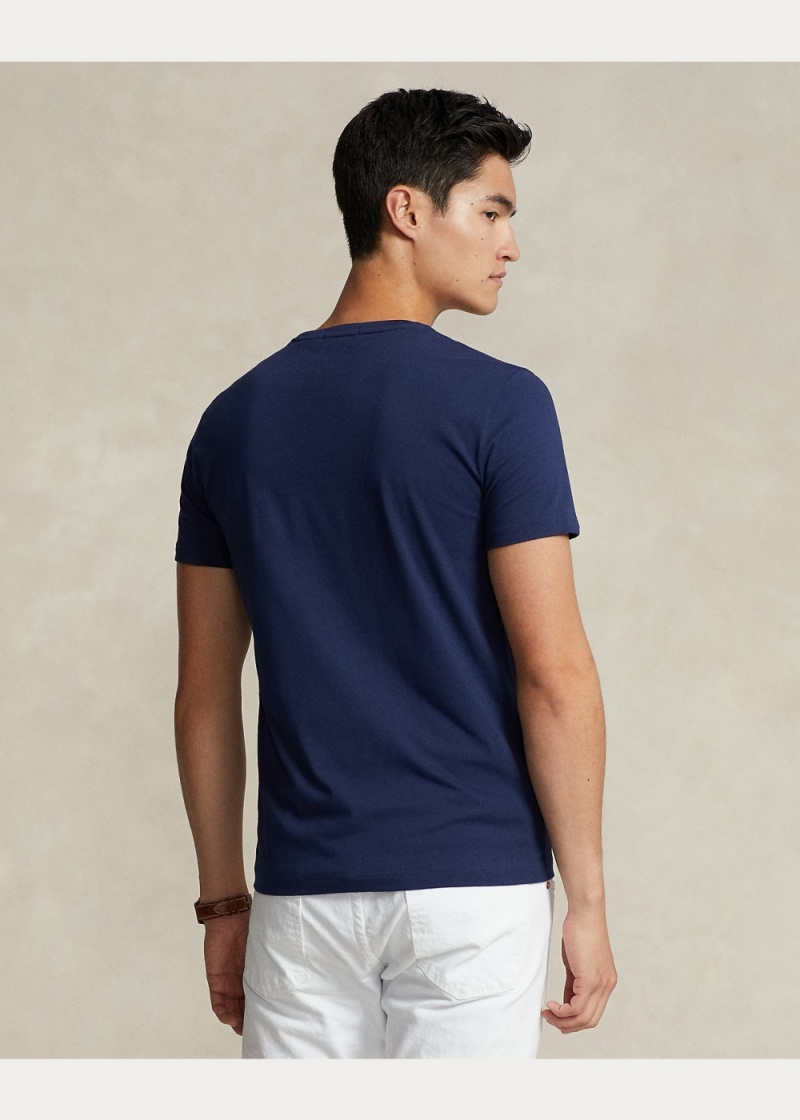 Camiseta Pink Pony Custom Slim Jersey Hombre Azul Marino | XURN73196 - vista 4