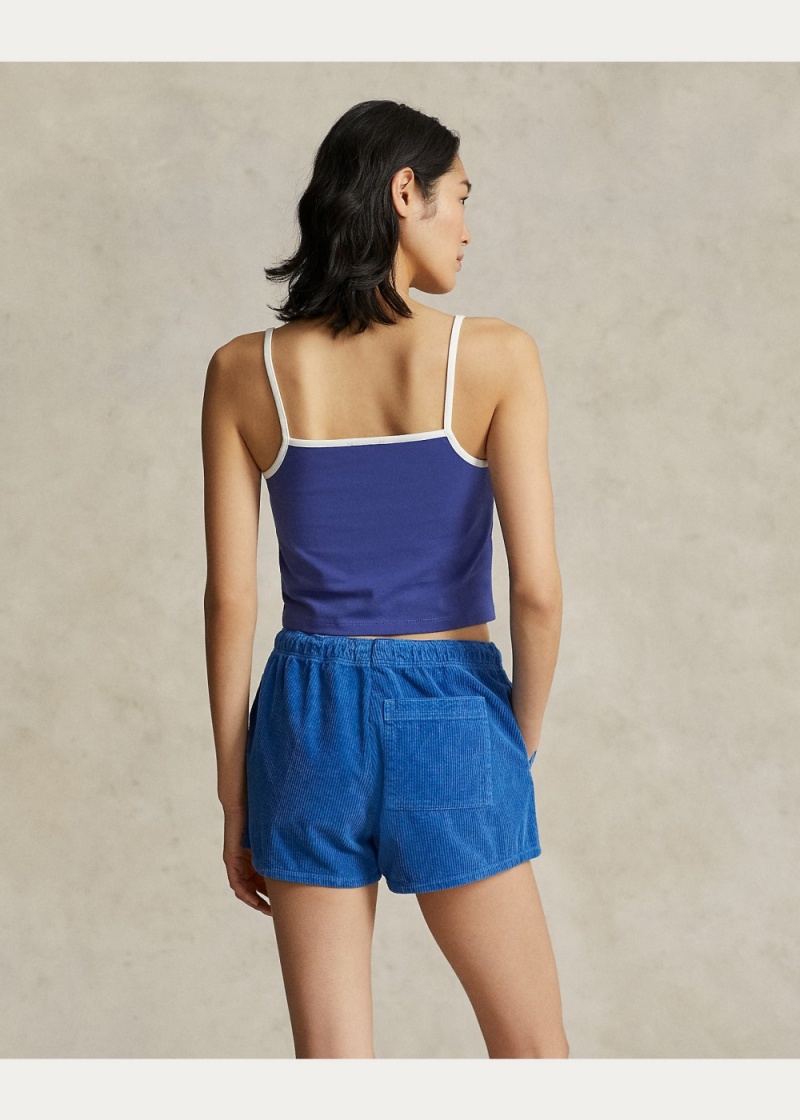 Camiseta Polo Ball Cropped Jersey Tank Mujer Azul Marino | SBHQ35286 - vista 4