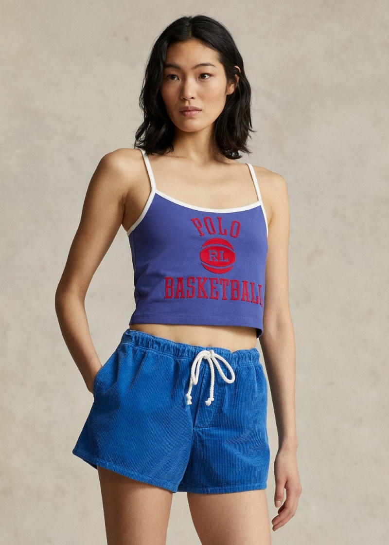 Camiseta Polo Ball Cropped Jersey Tank Mujer Azul Marino | SBHQ35286 - vista 1