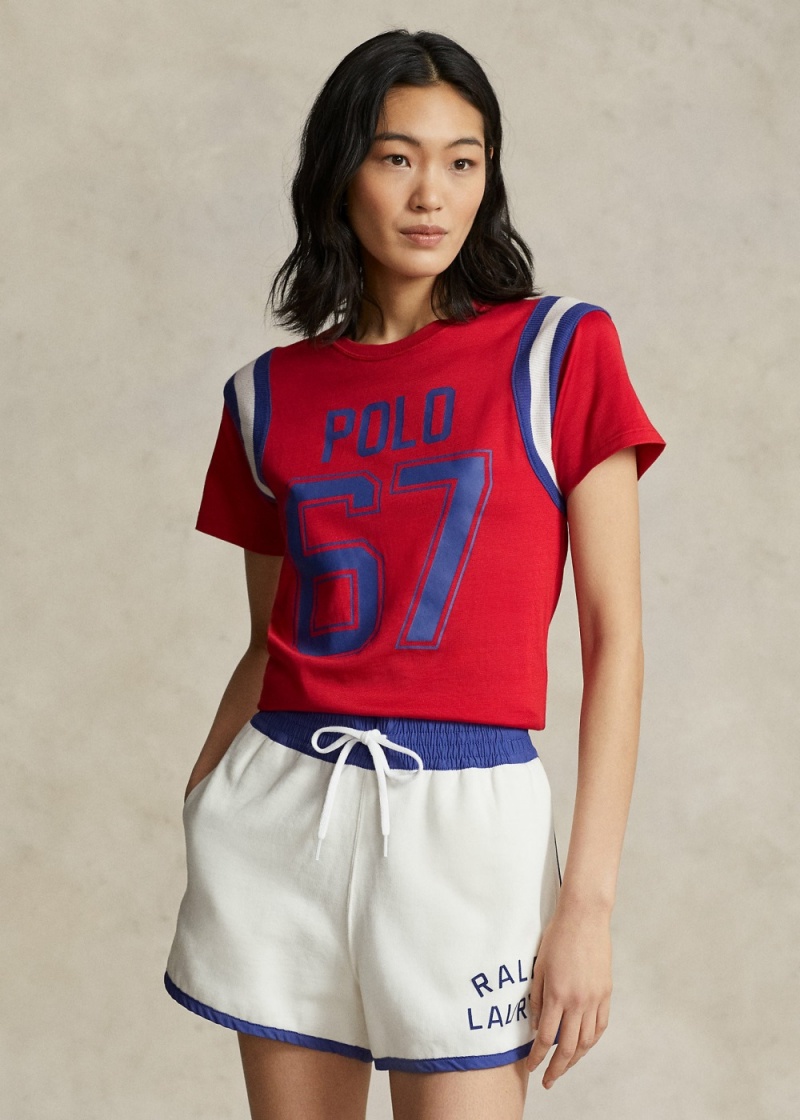 Camiseta Polo Ball Estampados Jersey Mujer Rojos | ZMRX41582 - vista 1