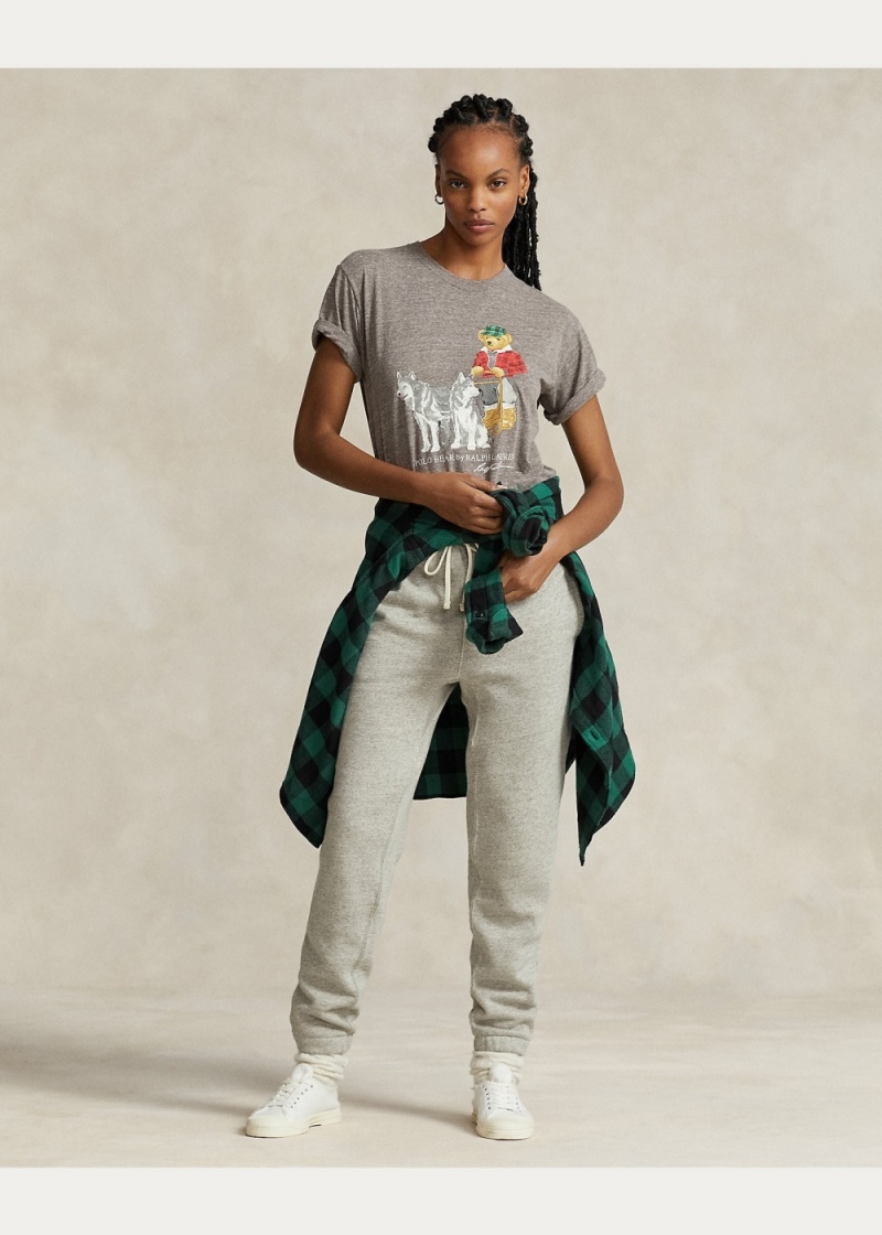 Camiseta Polo Bear Jersey Mujer Grises | RPDV60172 - vista 3