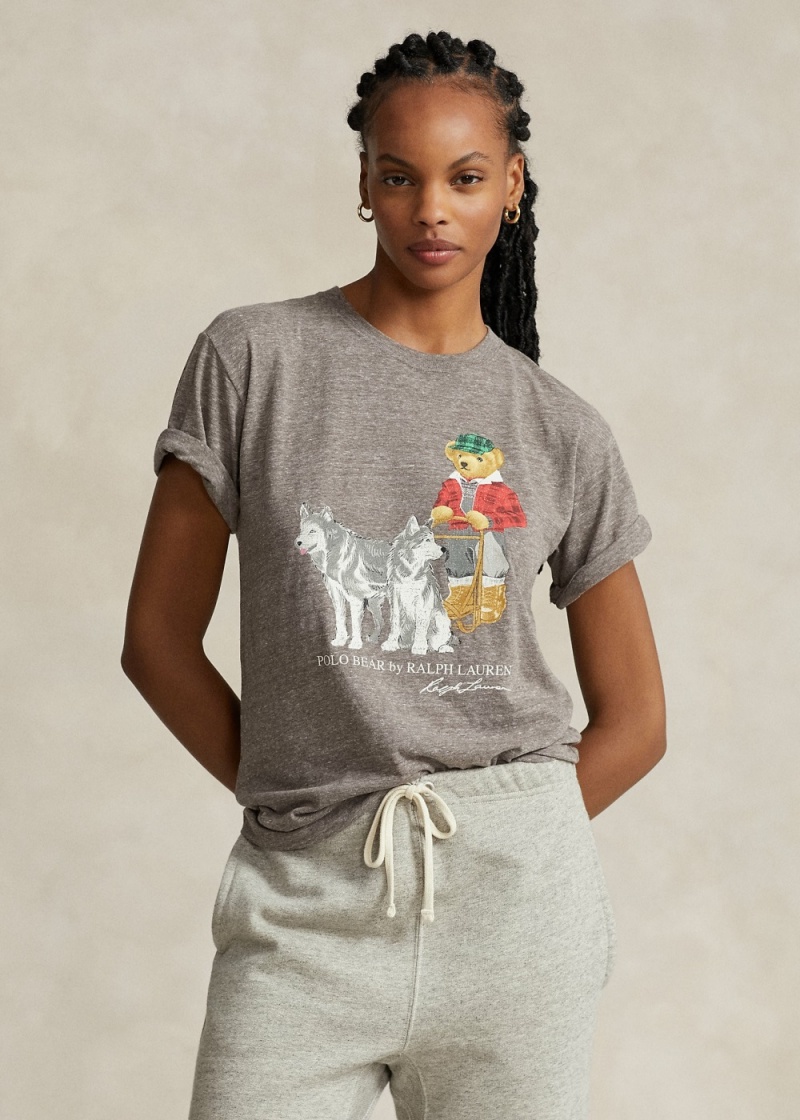 Camiseta Polo Bear Jersey Mujer Grises | RPDV60172 - vista 1