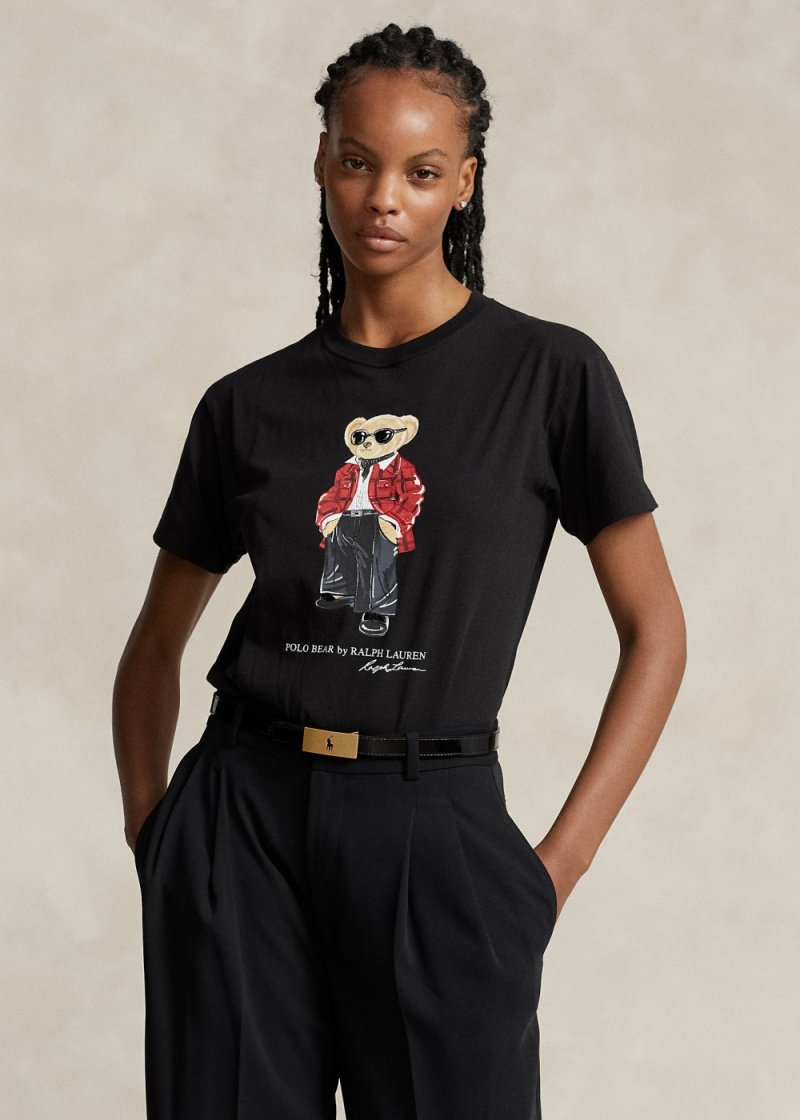 Camiseta Polo Bear Jersey Mujer Negros | NFCR79062 - vista 1