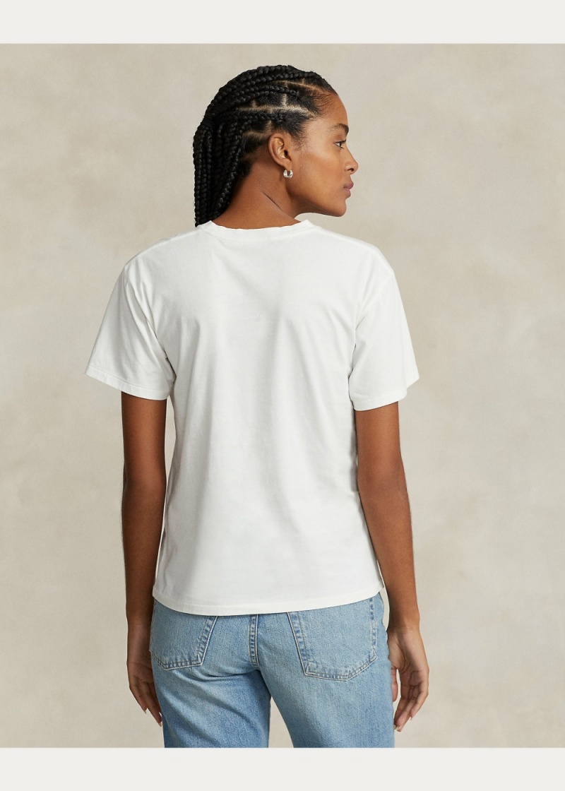 Camiseta Polo Bear Jersey Mujer Blancos | FZNS18240 - vista 4