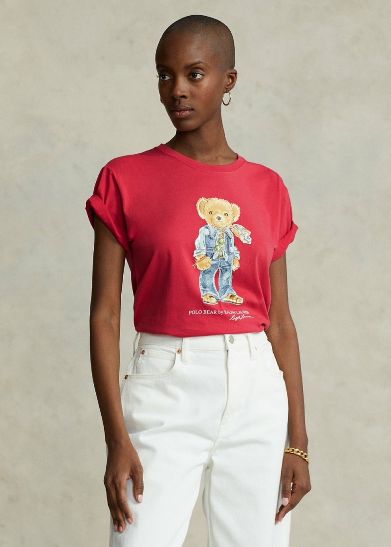 Camiseta Polo Bear Jersey Mujer Rojos | THVG26807 - vista 1