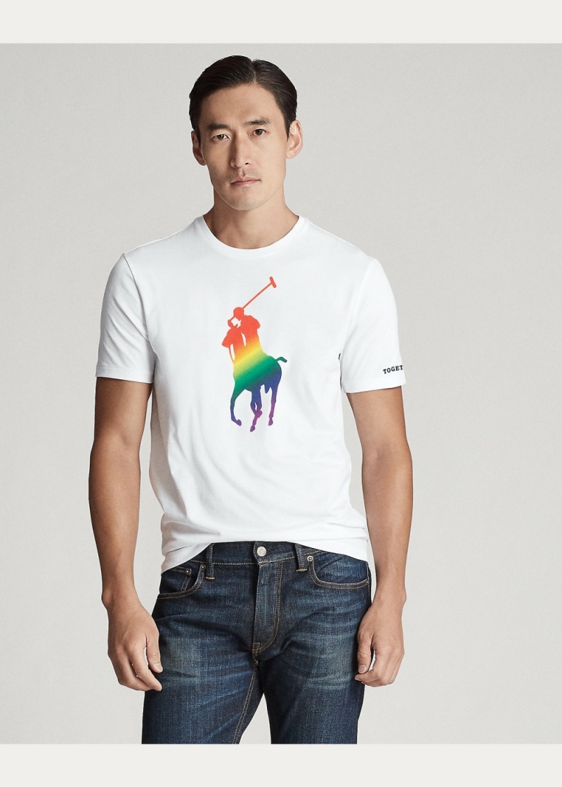 Camiseta Pride Big Pony Algodon Mujer Blancos | FEAN83407 - vista 6