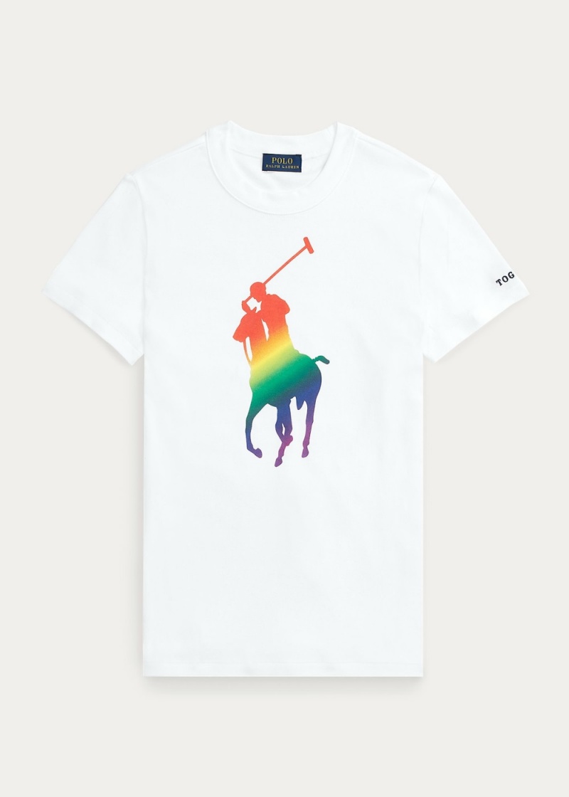 Camiseta Pride Big Pony Algodon Mujer Blancos | FEAN83407 - vista 1